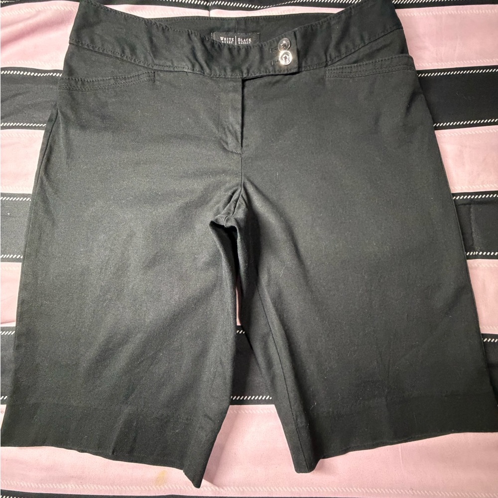White House Black Market Black Stretch Bermuda Bike Shorts